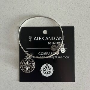 Alex and Ani Silver Compass Bangle